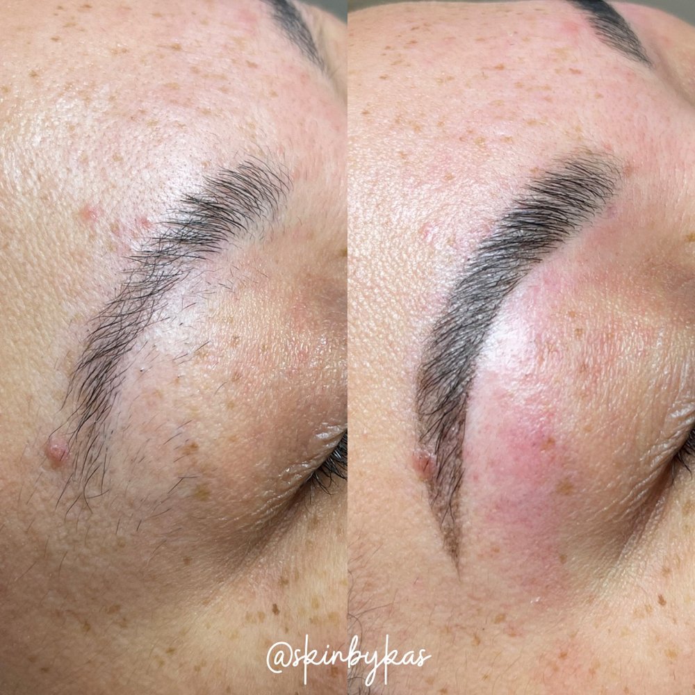 Browtox Las Vegas: before and after a nourishing brow treatment at Pink Crab Wax Bar