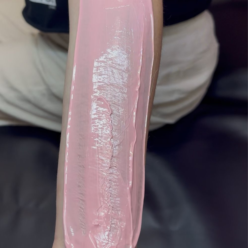 Full arm wax Las Vegas: hard wax applied along the arm at Pink Crab Wax Bar